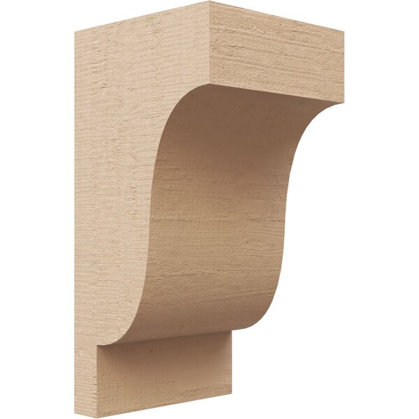 Ekena Millwork 5"W x 5"D x 10"H Wide Newport Rough Cedar Woodgrain TimberThane Corbel, Primed Tan CORUR05X05X10NEWRCPR - main